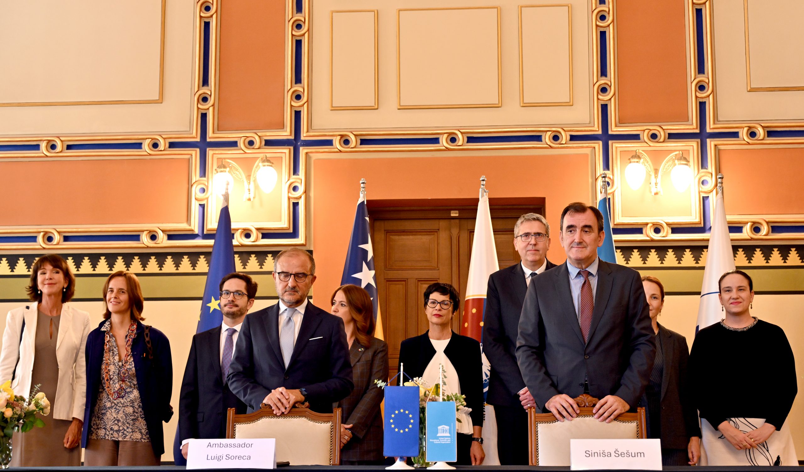 Luigi Soreca i Siniša Šešum na potpisivanju sporazuma za Ars Aevi u Sarajevu 2025. godine