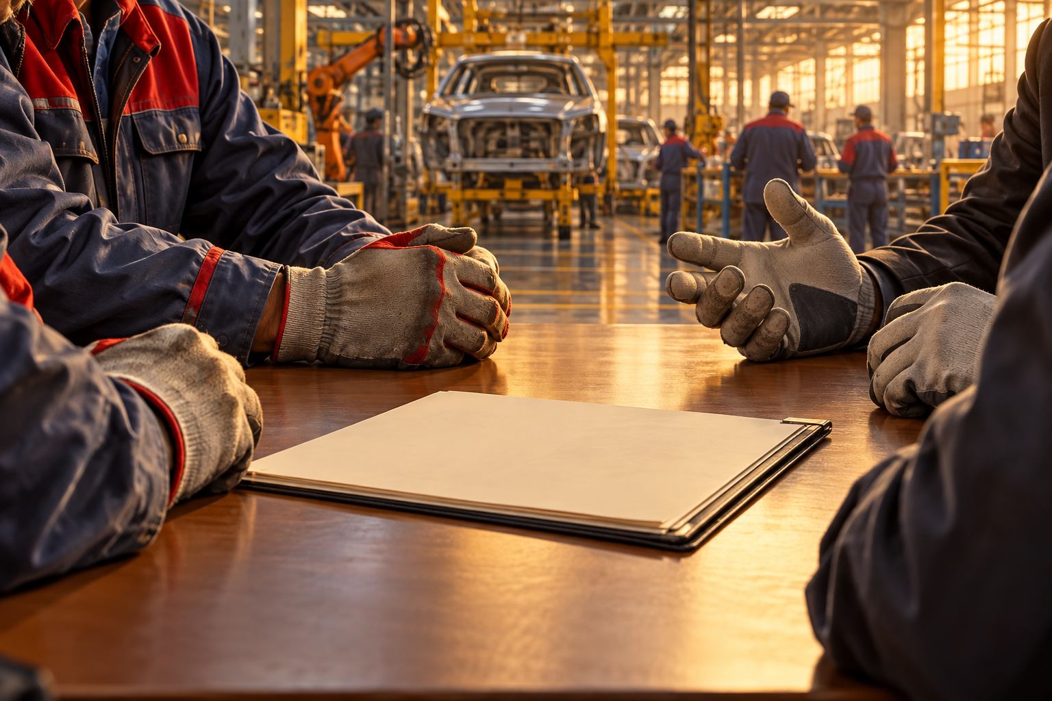 Razgovor radnika – simbolična AI ilustracija