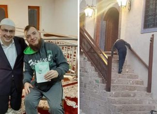Fikret je sa cerebralnom paralizom redovan na namazima u džamiji