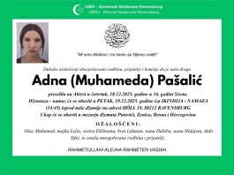 PRERANO UGAŠEN MLAD ŽIVOT Preminula 16-godišnja Adna Pašalić - featured image