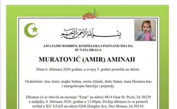 TUGA KOJA PARA SRCE: Petogodišnja Aminah Muratović preselila na ahiret TUGA KOJA PARA SRCE: Petogodišnja Aminah Muratović preselila na ahiret - featured image