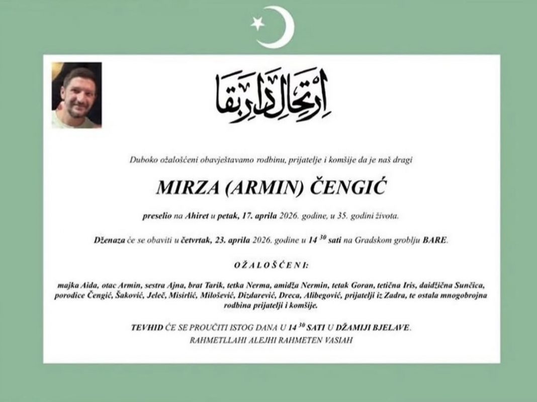 Preminuo Mirza Čengić u 35. godini života - featured image
