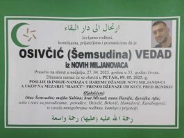 PREMINUO VEDAD OSIVČIĆ U 33. GODINI ŽIVOTA - featured image