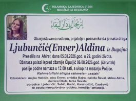 Bugojno zavijeno u crno: U 29. godini života preminula Aldina Ljubunčić - featured image