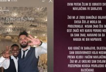Igrač FK Sarajevo dizao tri prsta pa uputio izvinjenje: Nisam ni znao šta taj gest znači Igrač FK Sarajevo dizao tri prsta pa uputio izvinjenje: Nisam ni znao šta taj gest znači - featured image