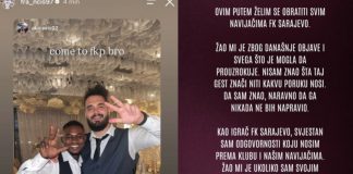 Igrač FK Sarajevo dizao tri prsta pa uputio izvinjenje: Nisam ni znao šta taj gest znači - featured image