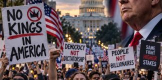 „BEZ KRALJEVA“ NA ULICAMA AMERIKE: Hiljade protiv Trumpove politike pred ključne izbore - featured image