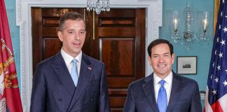 Marko Đurić i Marco Rubio tokom diplomatskog susreta 6. augusta 2025.