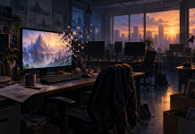 BioWare se zatvara nakon tri decenije: Obustavljen naredni Mass Effect, slijede rezovi u EA Simbolično zatvaranje studija za videoigre — vlastita AI ilustracija
