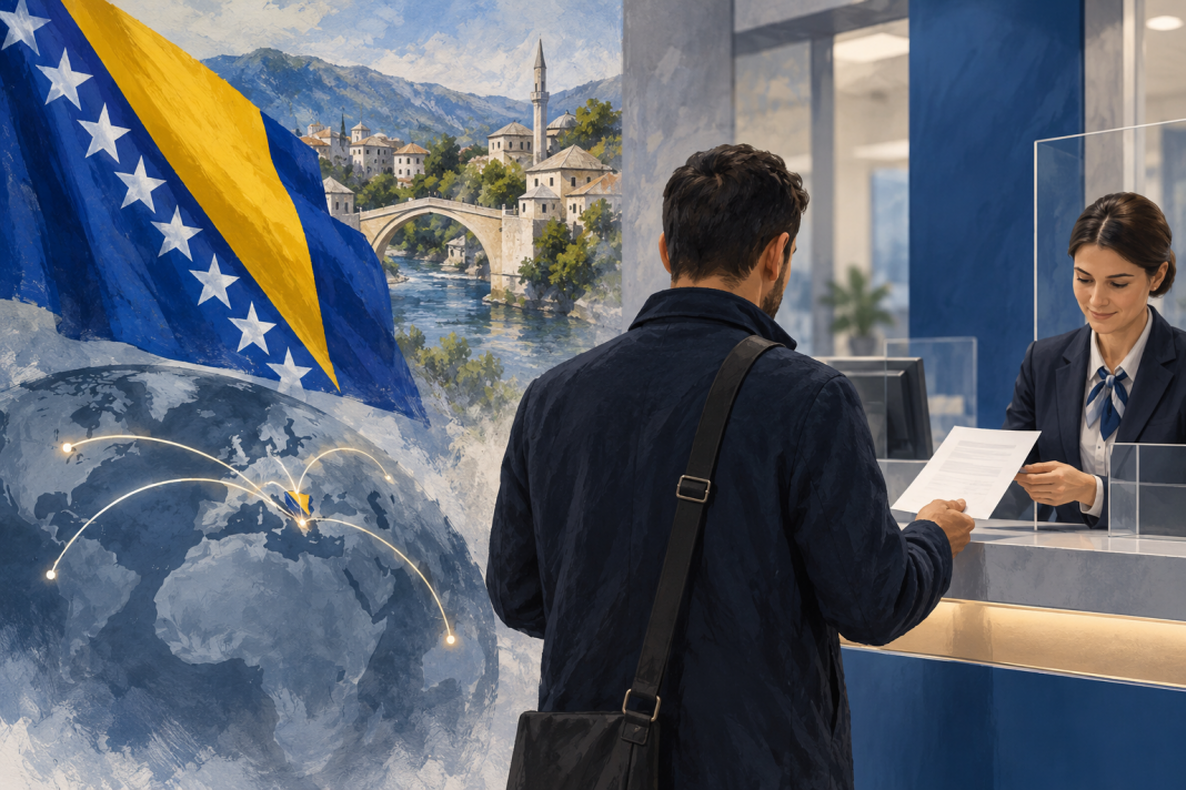 Simbolična AI ilustracija bankarskih transfera prema BiH