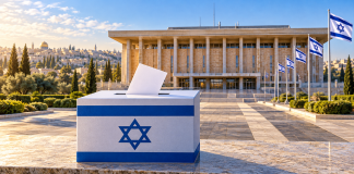 Izbori i izraelski parlament – simbolična AI ilustracija