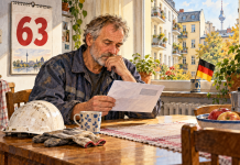 Simbolična AI ilustracija radnika koji planira penziju u Njemačkoj