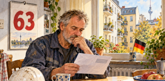 Simbolična AI ilustracija radnika koji planira penziju u Njemačkoj