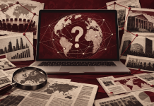 AI ilustracija globalnih mreža i upitnika na ekranu računara