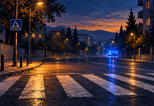 Simbolična AI ilustracija pješačkog prelaza, nije fotografija nesreće