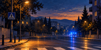 Simbolična AI ilustracija pješačkog prelaza, nije fotografija nesreće