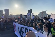 Studentski protest na Žeželjevom mostu u Novom Sadu, 1. februara 2025.